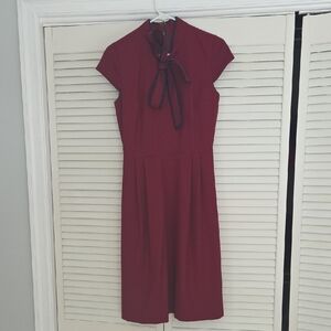 J. Crew Rich Burgundy Midi Dress